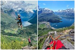 Độc lạ kiểu leo thang vượt núi ngắm cảnh đẹp nhất Na Uy