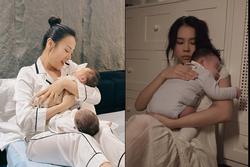 Phương Oanh và Sam làm mẹ bỉm 'toàn thời gian' của cặp rồng con: Người được khen chăm con quá kỹ, người 'vỡ mộng' khi làm mẹ