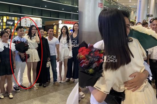 Vừa gặp lại sau 7 tháng yêu xa, bạn trai Hoa hậu Ý Nhi công khai làm 1 hành động đặc biệt giữa sân bay