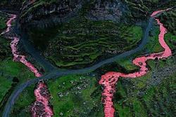 Dòng sông kỳ lạ nước đỏ như máu kéo dài 5km