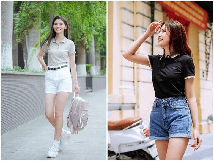 Cách mặc áo polo thời trang, trẻ trung cho nữ trong ngày hè-4