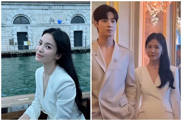 Song Hye Kyo sexy hút hồn trong chiếc váy đỏ khét lẹt, tạo khung hình đã mắt bên Cha Eun Woo-12