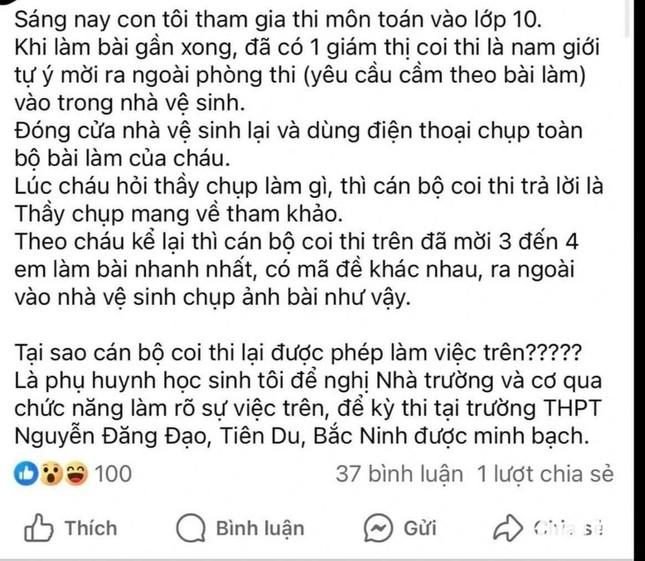 Công an vào cuộc xác minh giám thị ép thí sinh mang bài thi ra nhà vệ sinh chụp ảnh ở Bắc Ninh-1