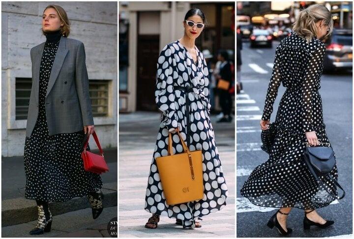 Kết hợp linh hoạt để có vẻ đẹp cổ điển với họa tiết chấm bi-3