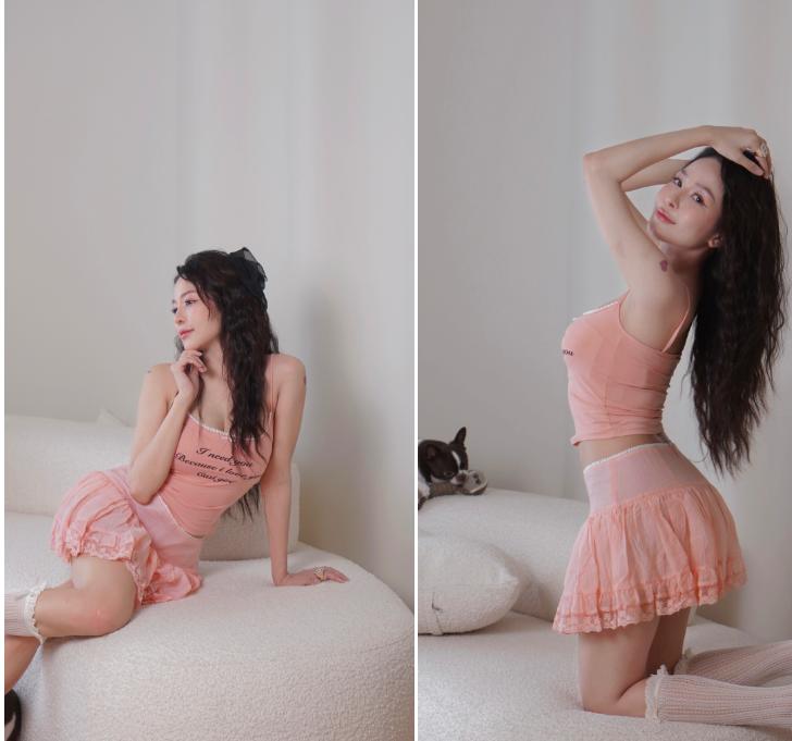 Trâm Anh được khen đẹp ngọt ngào với áo hai dây, váy ngắn-1