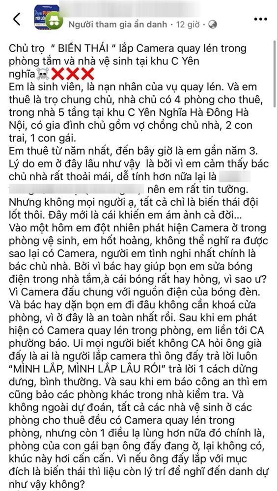 Sốc: Chủ trọ tại Hà Nội lắp camera quay lén trong phòng tắm nữ sinh, cơ quan chức năng chính thức lên tiếng-1