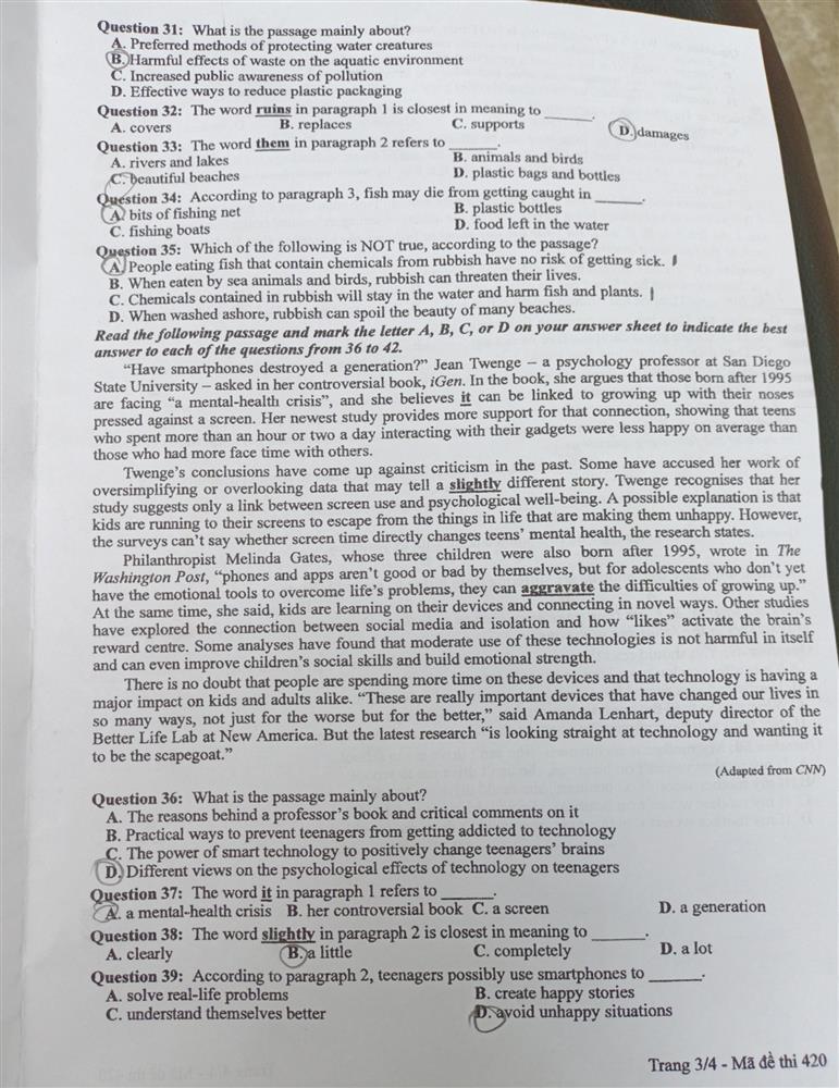 Đề thi môn tiếng Anh tốt nghiệp THPT năm 2024-3