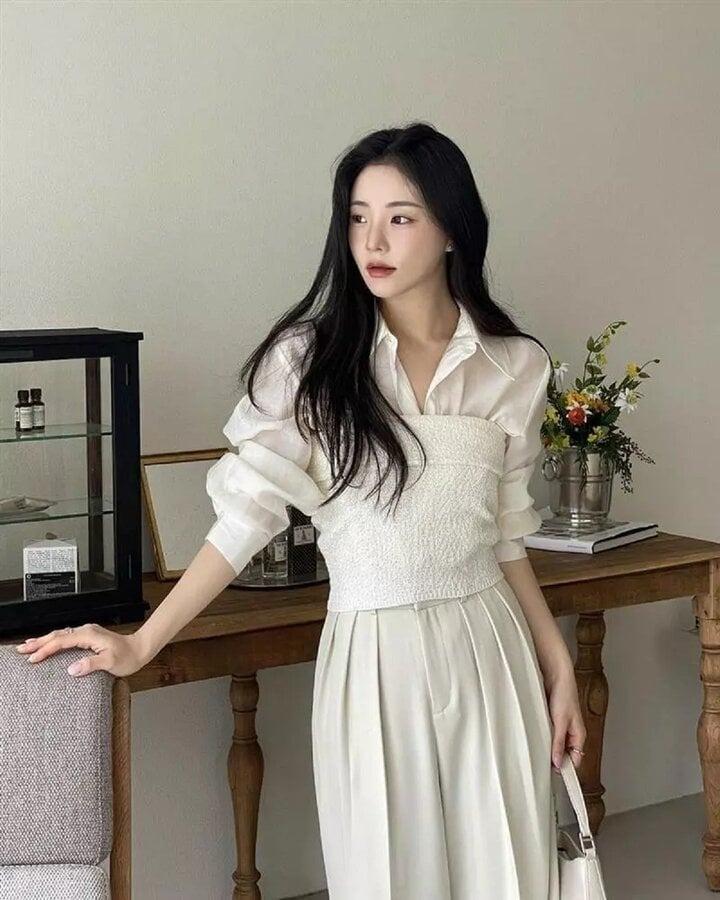 Mách nàng cách diện áo sơ mi voan mỏng vừa đẹp vừa kín đáo-5