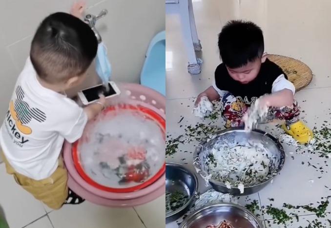 Hai thái cực đối lập của búp măng non nghỉ hè: Bé quậy từ nhà ra tới vườn, bé gây bão nhờ thành thạo việc nhà-6