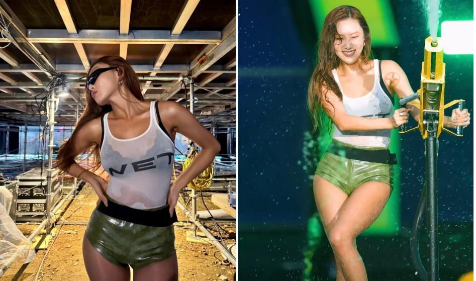 Lễ hội nhạc nước: Ca sĩ nữ mặc xuyên thấu, quần ngắn biểu diễn-2