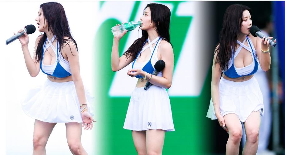 Lễ hội nhạc nước: Ca sĩ nữ mặc xuyên thấu, quần ngắn biểu diễn-4