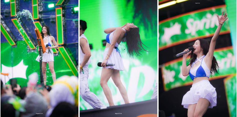 Lễ hội nhạc nước: Ca sĩ nữ mặc xuyên thấu, quần ngắn biểu diễn-5