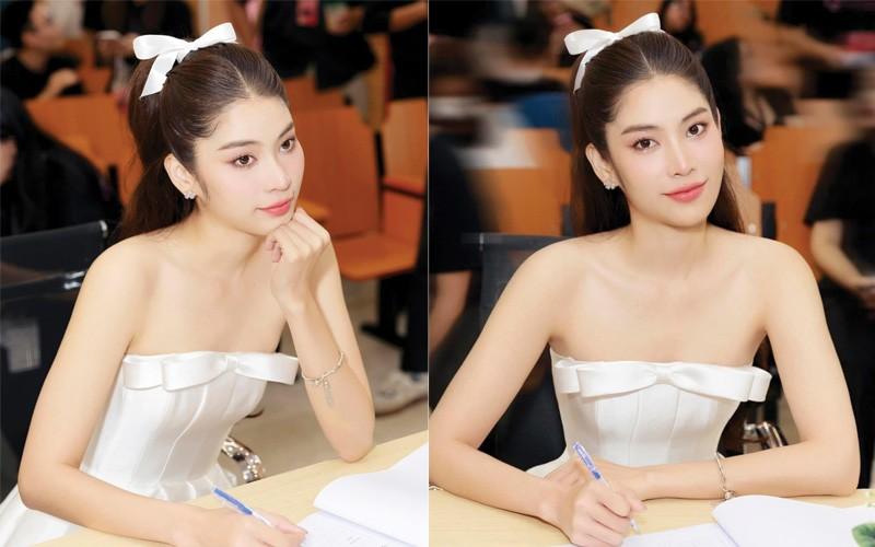 Chị gái Nam Em lần thứ 3 đi thi Hoa hậu có màn lột xác bất ngờ với mái tóc tém đầy cá tính-2