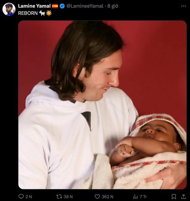 Ngôi sao 16 tuổi Lamine Yamal đăng ảnh Messi bế mình lúc nhỏ, hút 7 triệu lượt xem-2