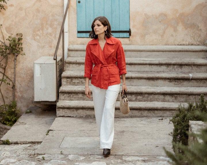 Trang phục từ vải linen giải nhiệt hè cho chị em công sở-2