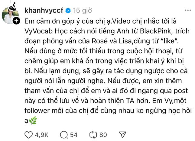 Vướng tranh cãi về khả năng tiếng Anh, Khánh Vy để lại bình luận đầy thuyết phục-2