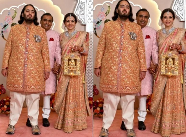 Đám cưới con trai nhà giàu nhất châu Á: Choáng ngợp trang phục đính vàng, đá quý-2