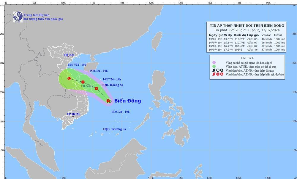 Dự báo thời tiết 14/7/2024: Hà Nội mưa to vào chiều tối-2