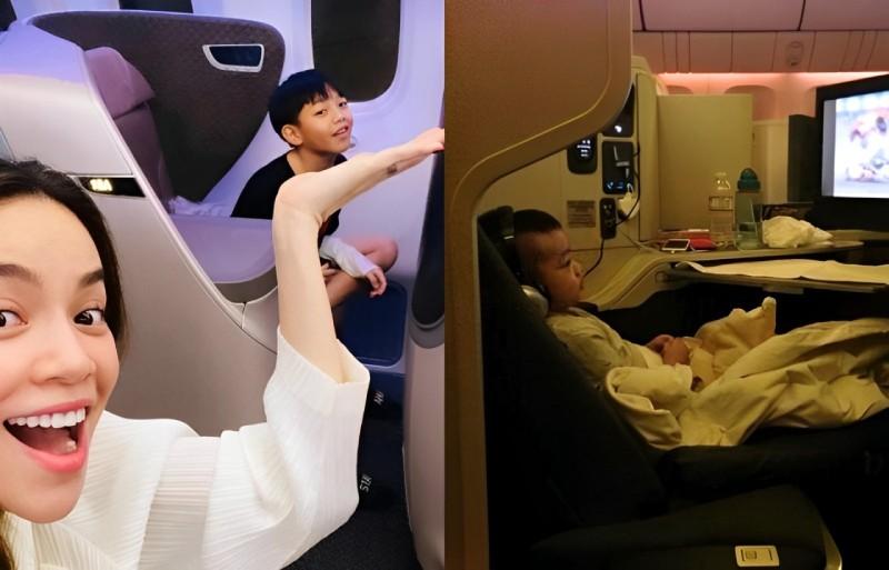 Chuẩn phong cách cậu ấm cô chiêu nhà sao Việt, đi máy bay hạng thương gia từ bé, 3 con của Hà Hồ hưởng dịch vụ cao cấp-4