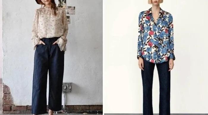 Phối đồ đẹp với quần ống rộng màu đen-7