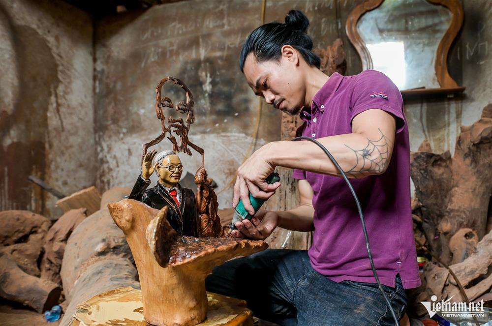 Người đàn ông ở Nam Định thức 4 ngày đêm tạc tượng tưởng nhớ Tổng Bí thư-5