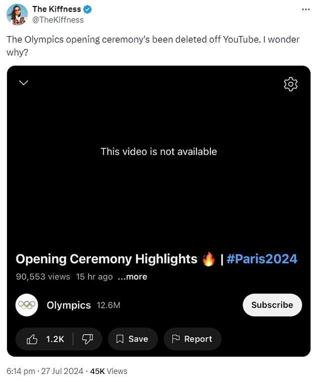 Video lễ khai mạc Olympic Paris bị xóa sổ-1