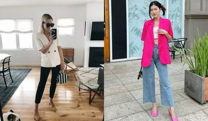 Cách mix blazer ngắn tay cho quý cô công sở trong mùa hè-2