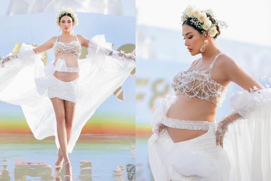 Võ Hoàng Yến bế bụng bầu 8 tháng catwalk không kém cạnh dàn thí sinh Miss Grand Vietnam