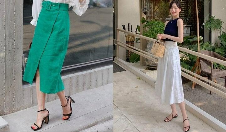 Kiểu trang phục mix với sandals sẽ càng tăng thêm điểm sành điệu cho bạn gái