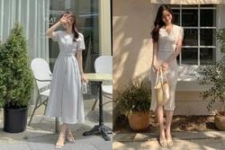 Kiểu trang phục mix với sandals sẽ càng tăng thêm điểm sành điệu cho bạn gái