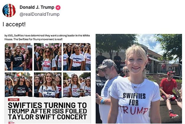 Ông Trump chia sẻ loạt ảnh Taylor Swift-1