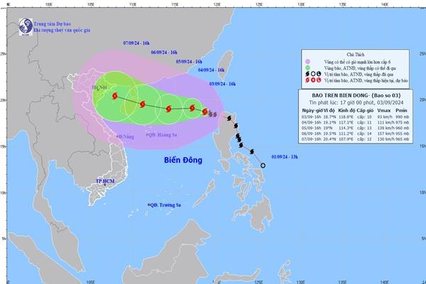 Dự báo thời tiết 4/9/2024: Bão số 3 gây sóng cao 5m, miền Bắc và Trung nắng nóng-2