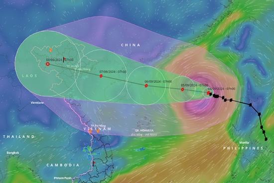 Bão Yagi sau khi vào Biển Đông đã tăng 4 cấp, dự báo mạnh thêm