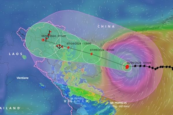 Siêu bão YAGI tăng tốc, giật cấp 17 vào Hải Phòng – Quảng Ninh sáng mai-1