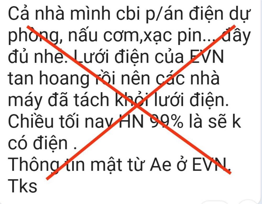 Thông tin cắt điện toàn Hà Nội vào tối nay vì bão Yagi là tin giả-2