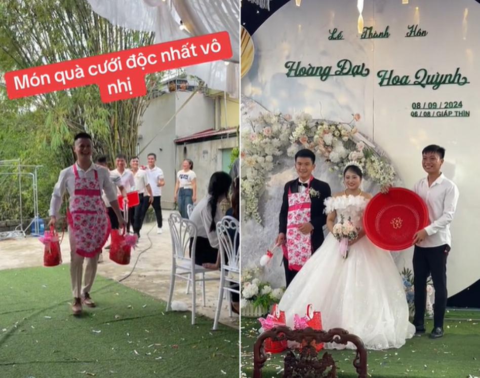 Cưới bất chấp siêu bão, chú rể Nam Định được hội bạn thân tặng quà bất ngờ-1