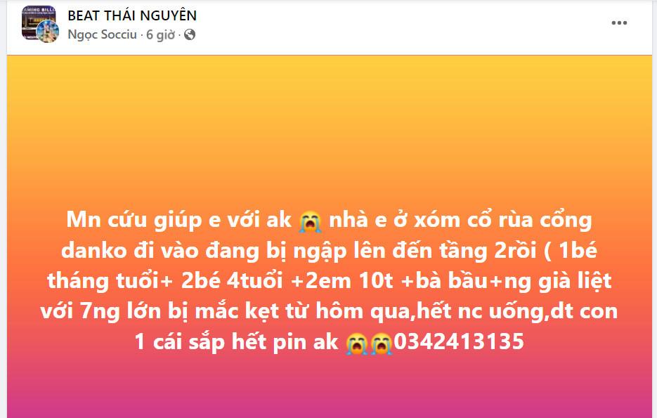 Nhói lòng lời cầu cứu của người thân trong vùng lụt sau bão Yagi-2