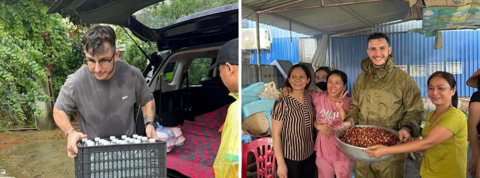 Chàng rể Tây tất bật nấu cơm, tiếp sức bà con vùng lũ-2