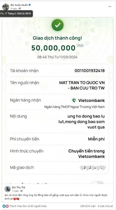 Con gái Huấn Hoa Hồng bị réo tên vì phông bạt chuyển khoản ủng hộ đồng bào-3