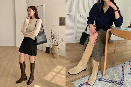 Những kiểu kết hợp chân váy với boots không bị xấu dáng