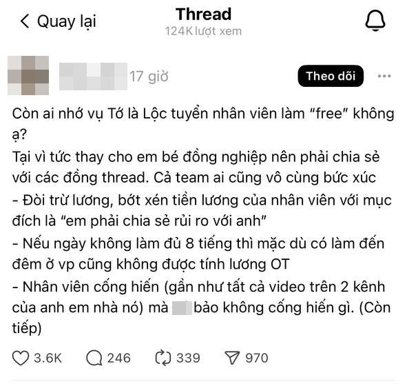 Xôn xao vụ Lộc và nàng Mơ bất ngờ bị tố cắt xén tiền lương, đuổi việc nhân viên với lý do gây sốc-2