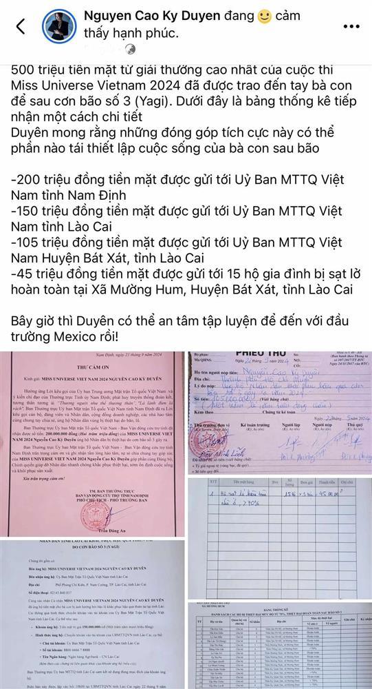 Sao kê 500 triệu đồng, Hoa hậu Kỳ Duyên có chia sẻ gây chú ý-1