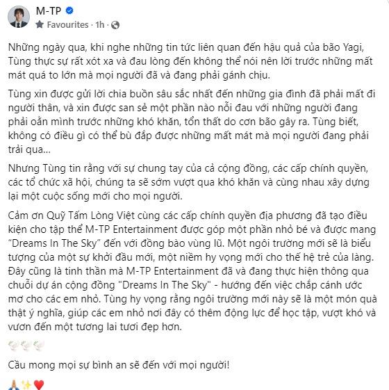 Sơn Tùng M-TP ủng hộ đồng bào miền Bắc bị bão lũ: Hỗ trợ xây điểm trường liên cấp cho thôn Làng Nủ-1