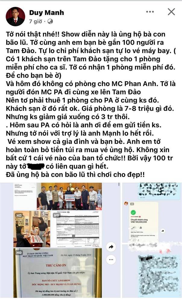 Duy Mạnh yêu cầu 1 người trả lại ban tổ chức 100 triệu: Đã ủng hộ bà con bão lũ thì chơi cho đẹp!-1
