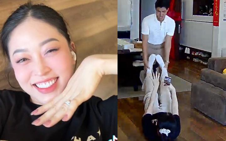 Trào lưu trượt lau sàn nhà gây sốt Tiktok, Á hậu Phương Nga cũng đu trend-3