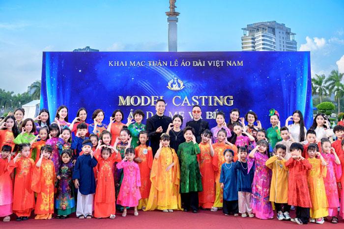Dàn sao nhí quy tụ cùng tham gia casting model áo dài mẹ và bé-2