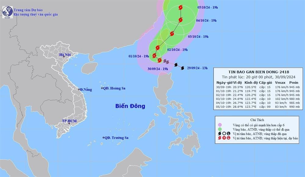 Dự báo thời tiết 1/10/2024: Bão Krathon vào Biển Đông, không khí lạnh tràn về-1