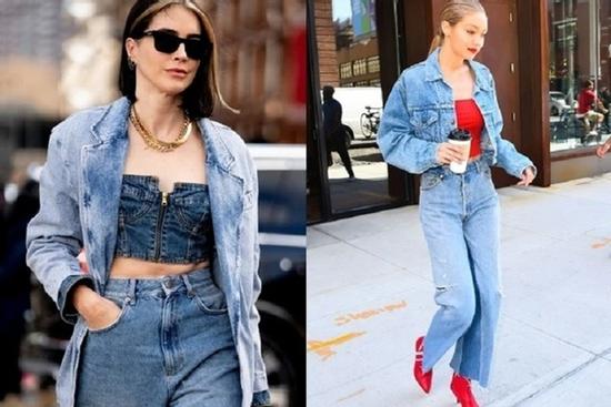 Mùa thu này quý cô sẽ thêm cá tính với loạt bản phối denim on denim cực chất