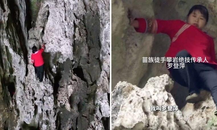 Người phụ nữ 43 tuổi tay không leo vách đá cao hơn 100m-1