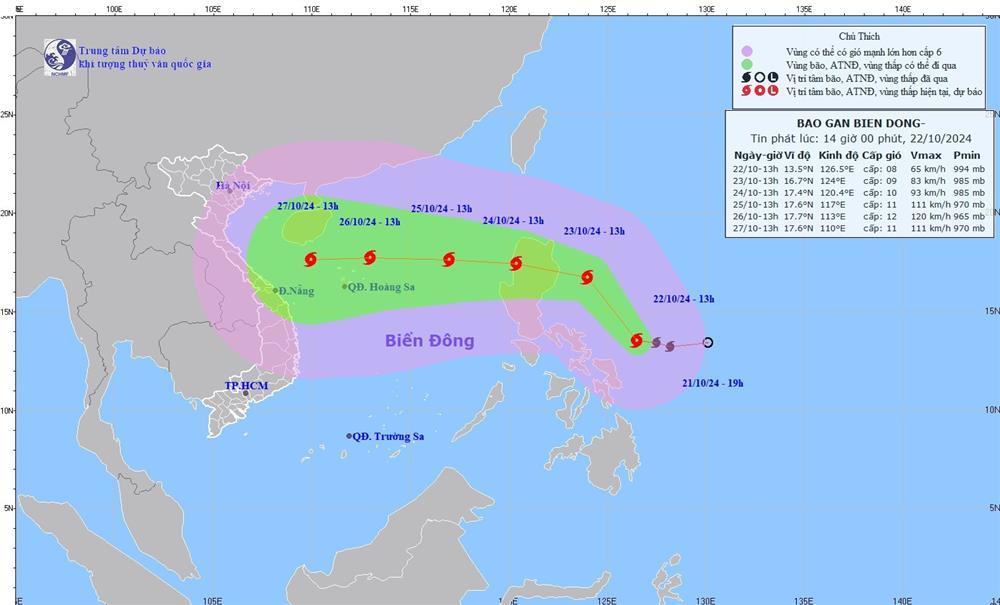 Dự báo thời tiết 23/10/2024: Bão Trà Mi tăng cấp, không khí lạnh tràn về Bắc Bộ-1